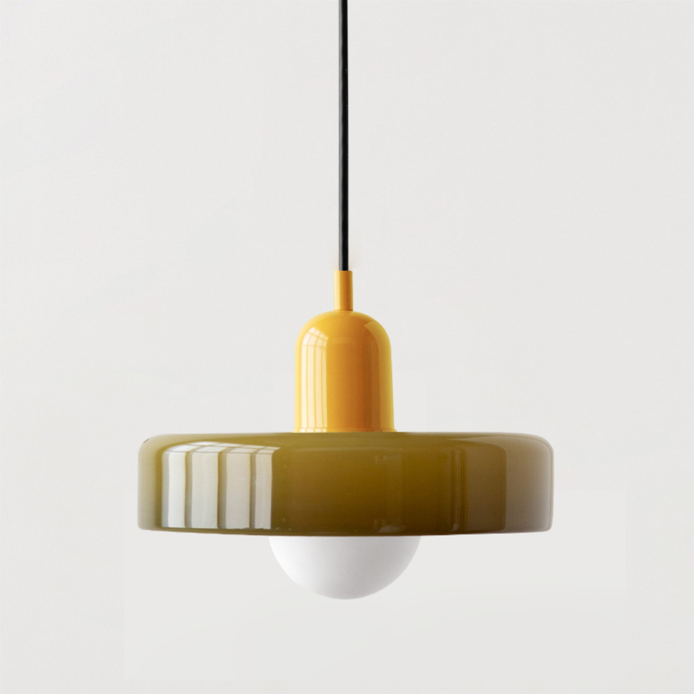 Bauhaus Glass Pendant Light Coloured Hanging Lamp