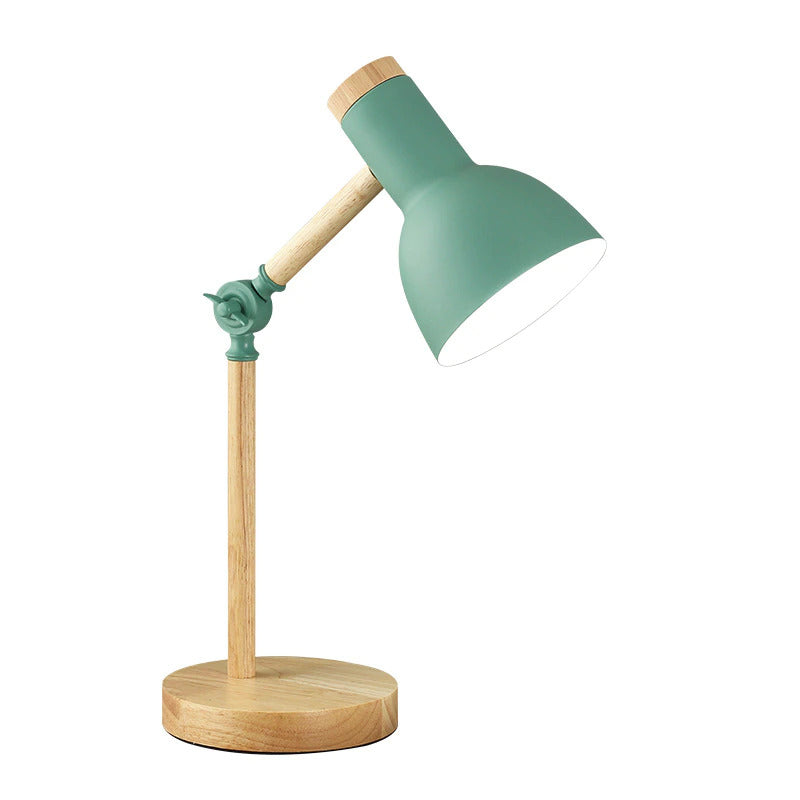 Nordic Wooden Desk Lamp with Adjustable Arm for Modern Ambient Lighting