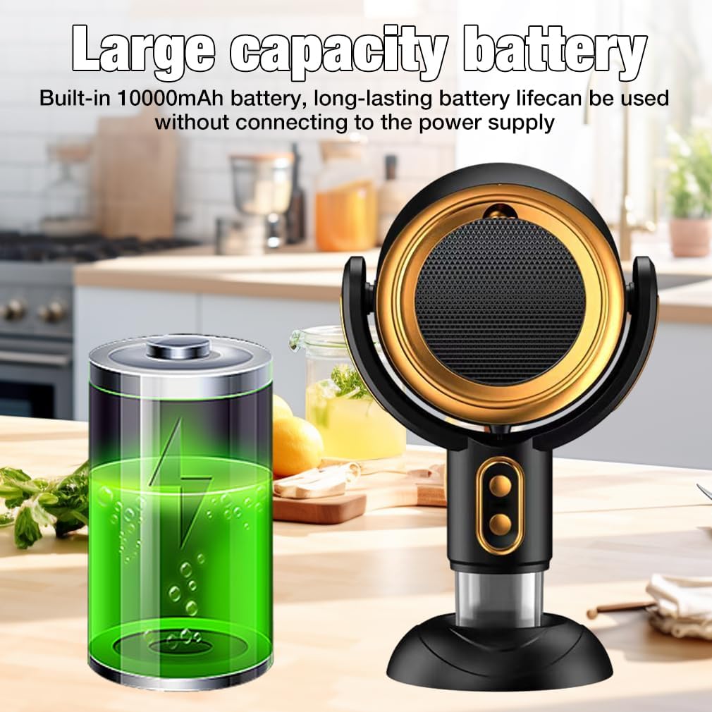 Portable Range Hood Rechargeable Kitchen Exhaust Fan with Dual Filters
