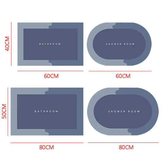Rapid Dry Non Slip Floor Mat for Bathroom and Entryway Safety