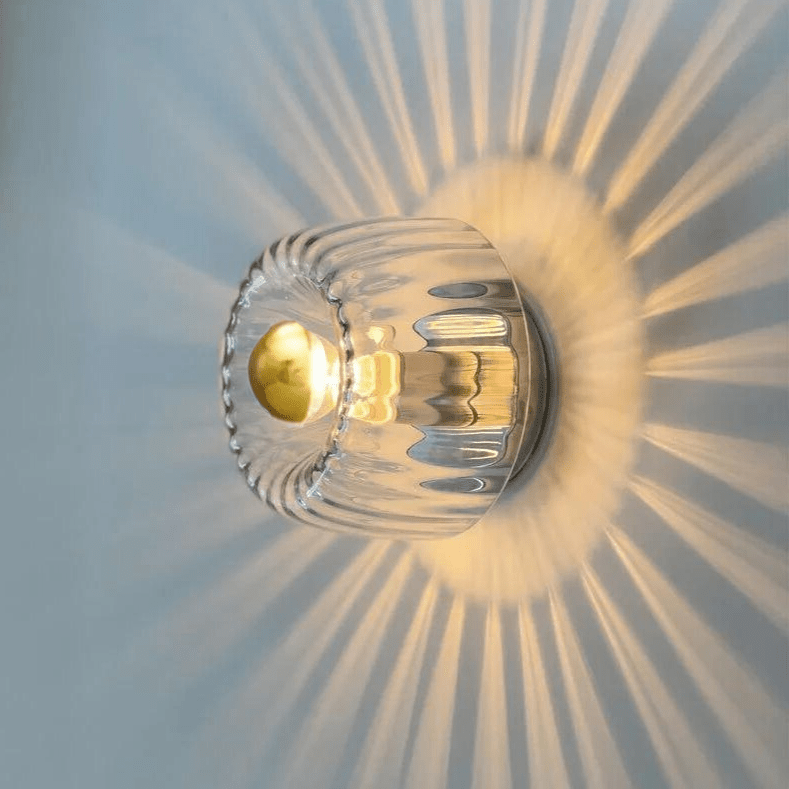 Scandinavian Bauhaus Wall Light with Glass Shade and Modern Minimalist Design