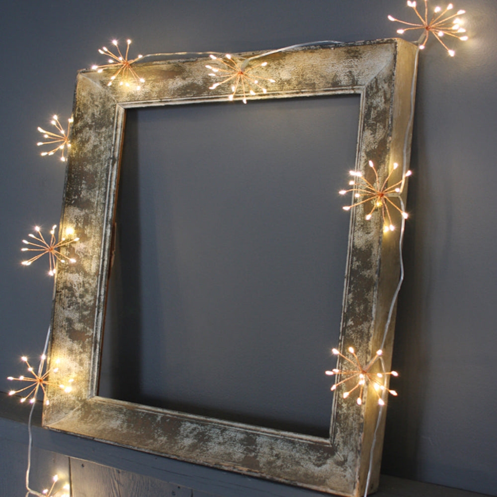 Starburra Copper Starburst String Lights with Warm White Glow for Indoor Outdoor Decoration