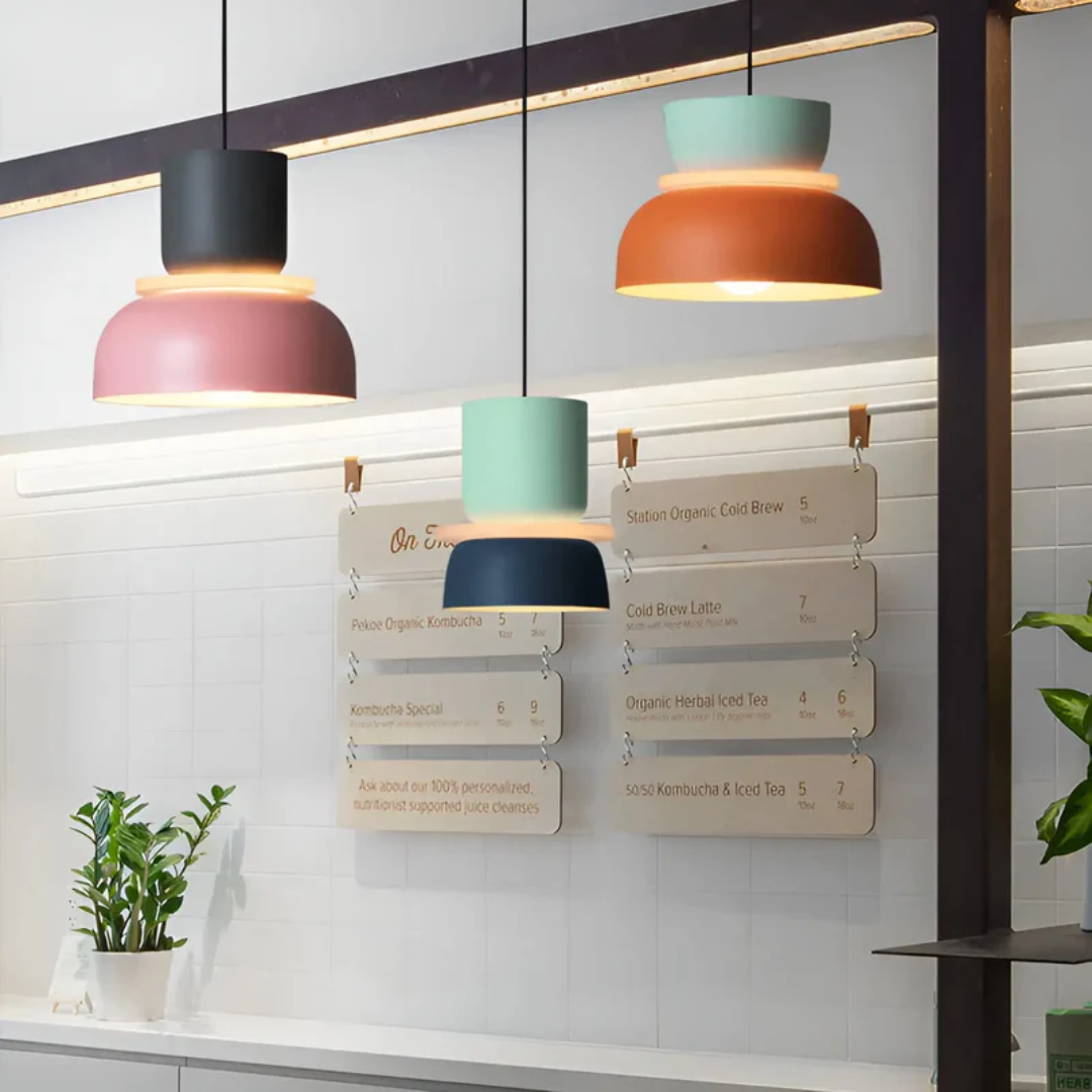 VividGlow Macaron LED Pendant Light with Colourful Modern Design for Stylish Ambient Lighting