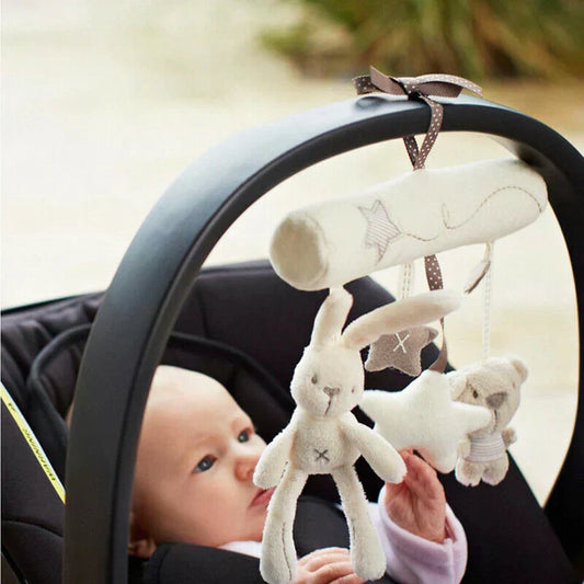 Soft Plush Baby Mobile for Prams and Car Seats – 3 Hanging Toys