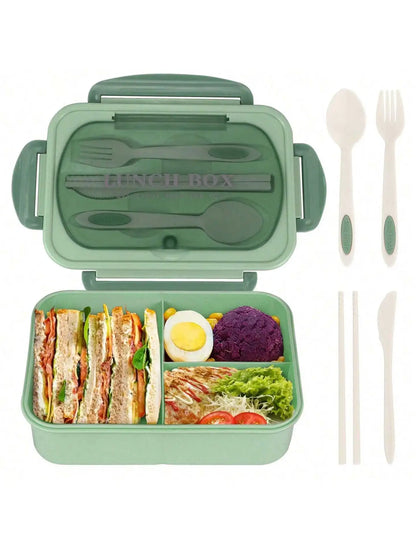 1200 ml Bento Lunch Box with 4 Compartments and Utensils