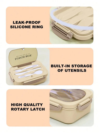 1200 ml Bento Lunch Box with 4 Compartments and Utensils