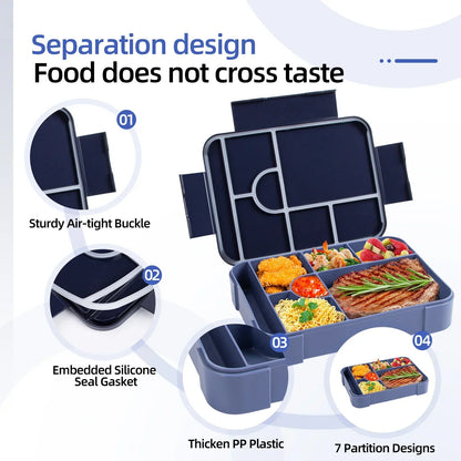 1330ml Large Compartment Bento Lunch Box with Cutlery