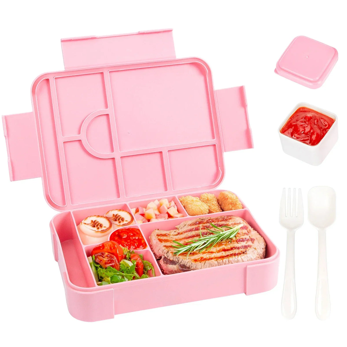 1330ml Large Compartment Bento Lunch Box with Cutlery