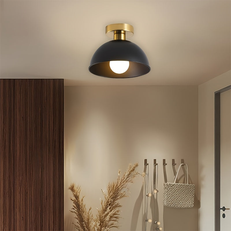 20cm Matte Metal Semi-Flush Ceiling Light with E27 Socket