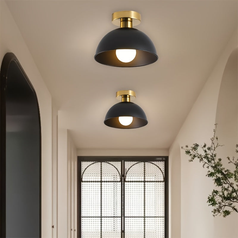 20cm Matte Metal Semi-Flush Ceiling Light with E27 Socket