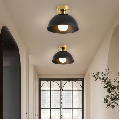 20cm Matte Metal Semi-Flush Ceiling Light with E27 Socket