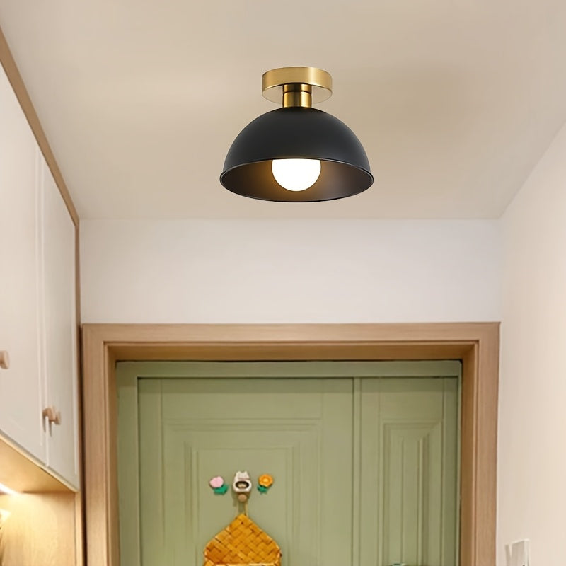 20cm Matte Metal Semi-Flush Ceiling Light with E27 Socket