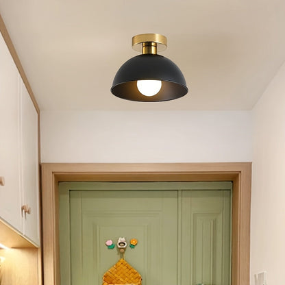 20cm Matte Metal Semi-Flush Ceiling Light with E27 Socket