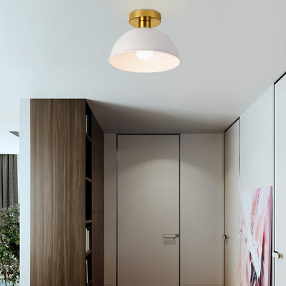 20cm Matte Metal Semi-Flush Ceiling Light with E27 Socket