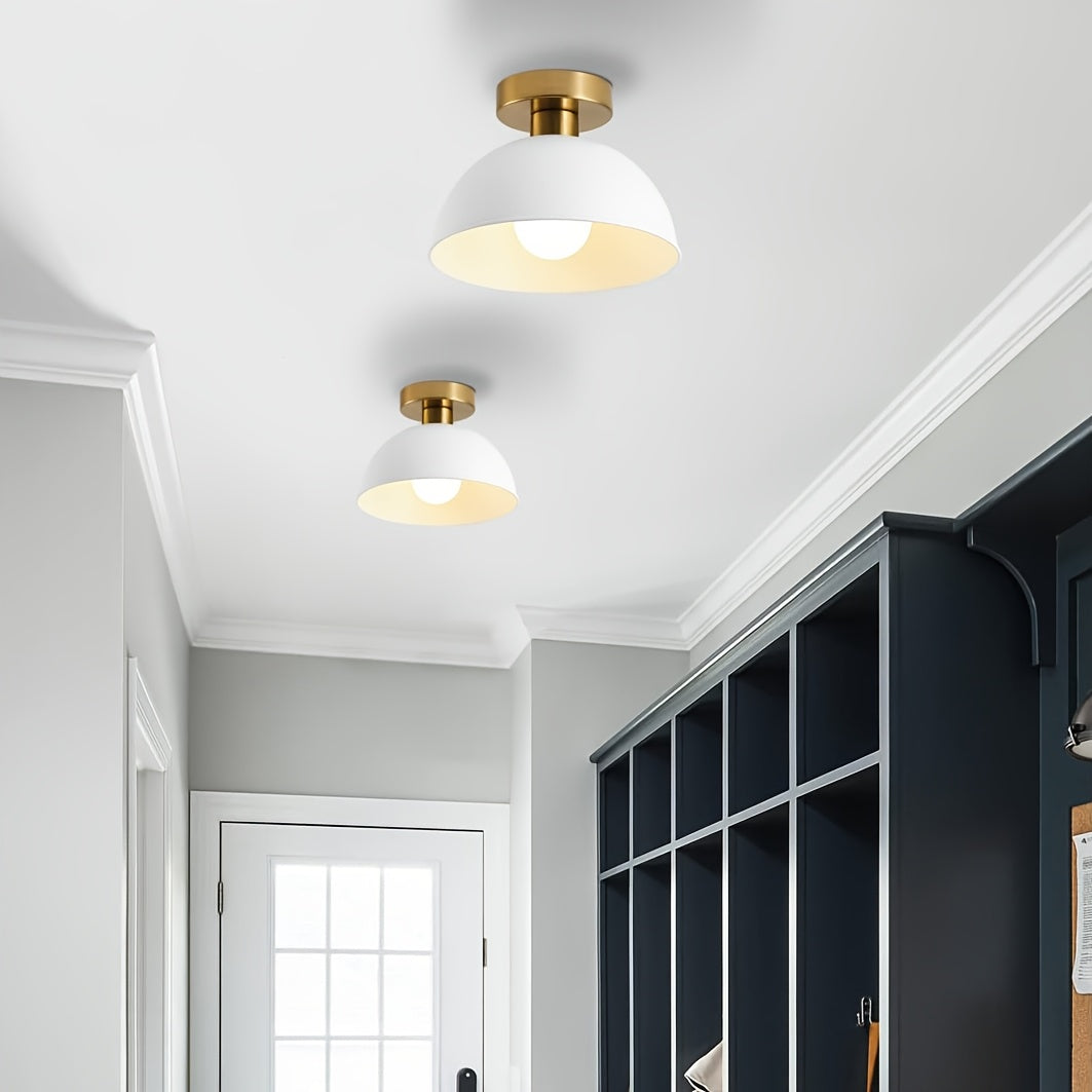 20cm Matte Metal Semi-Flush Ceiling Light with E27 Socket