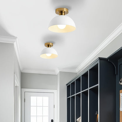 20cm Matte Metal Semi-Flush Ceiling Light with E27 Socket
