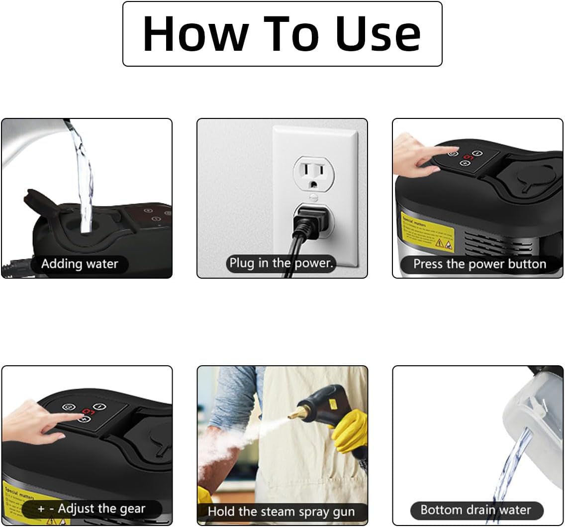 2500W High Pressure Steam Cleaner with 4 Nozzles for Multi-Surface Cleaning