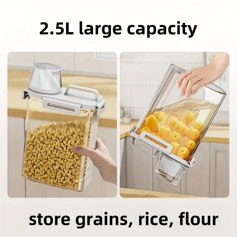 2.5L Airtight Grain Storage Container with Measuring Cup