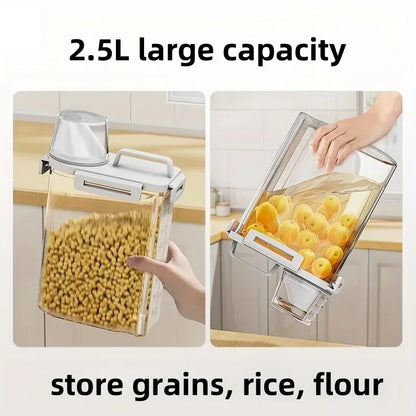 2.5L Airtight Grain Storage Container with Measuring Cup
