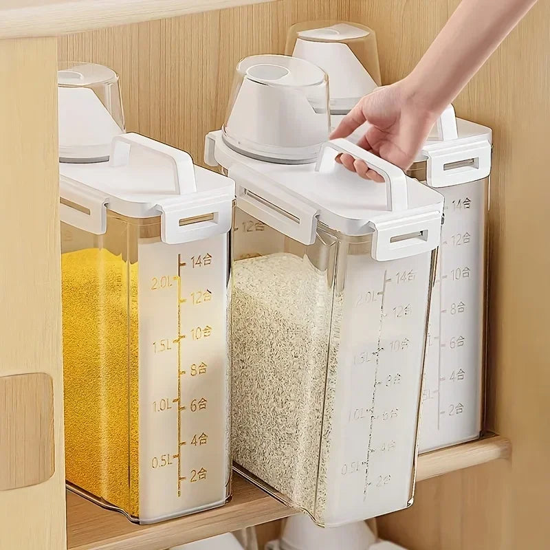 2.5L Airtight Grain Storage Container with Measuring Cup