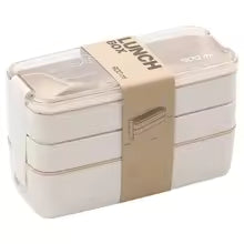 3-Tier Bento Lunch Box 900 ml with Spoon and Fork