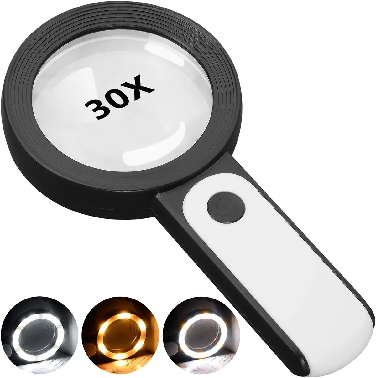 30x LED Magnifying Glass with 85 mm Lens for Reading, Inspection and Hobby Work