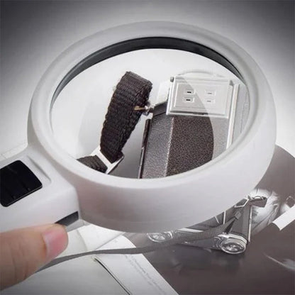 30x Optical Magnifying Glass with Built-In LED Light and Ergonomic Grip
