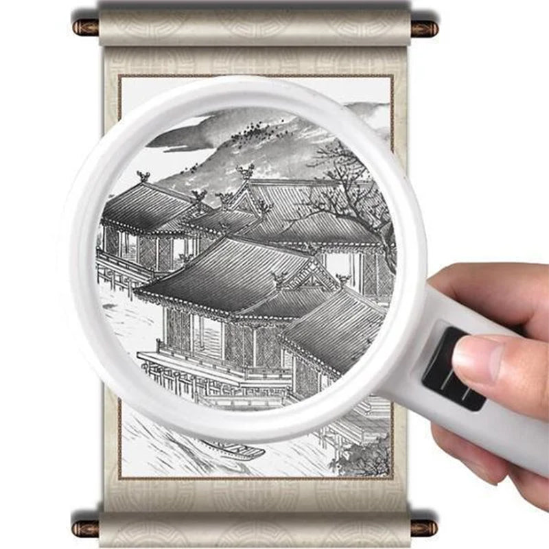 30x Optical Magnifying Glass with Built-In LED Light and Ergonomic Grip
