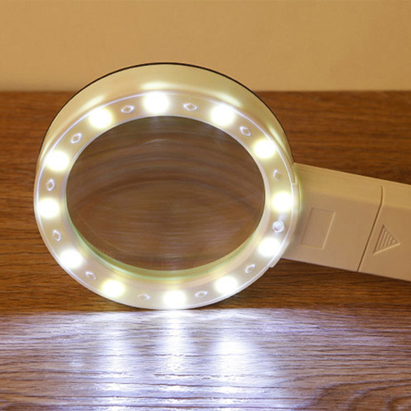 30x Optical Magnifying Glass with Built-In LED Light and Ergonomic Grip