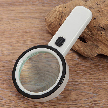 30x Optical Magnifying Glass with Built-In LED Light and Ergonomic Grip