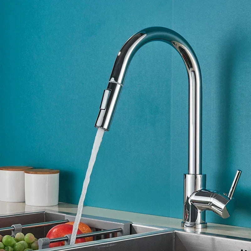 360° Rotation Kitchen Faucet with Ergonomic Lever and Modern Finish