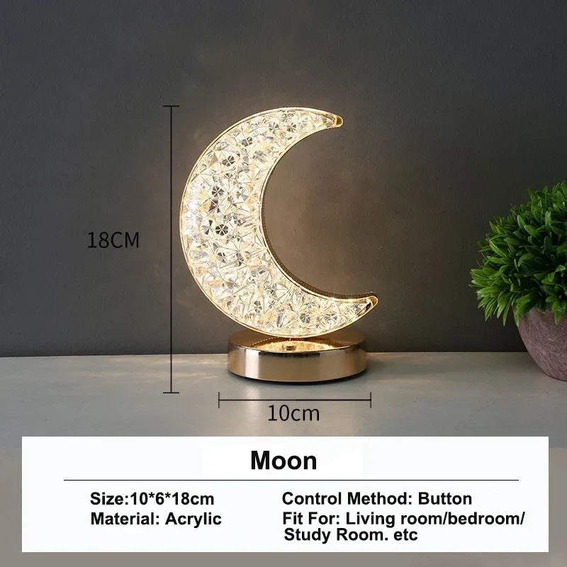 3D Crystal LED Night Light with Touch Dimming