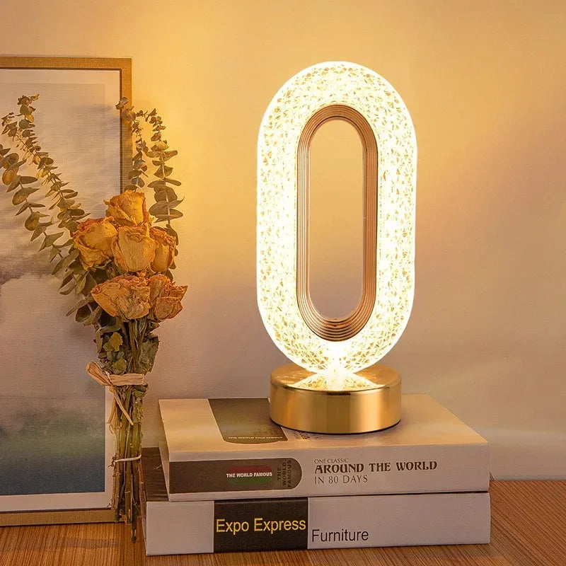 3D Crystal LED Night Light with Touch Dimming