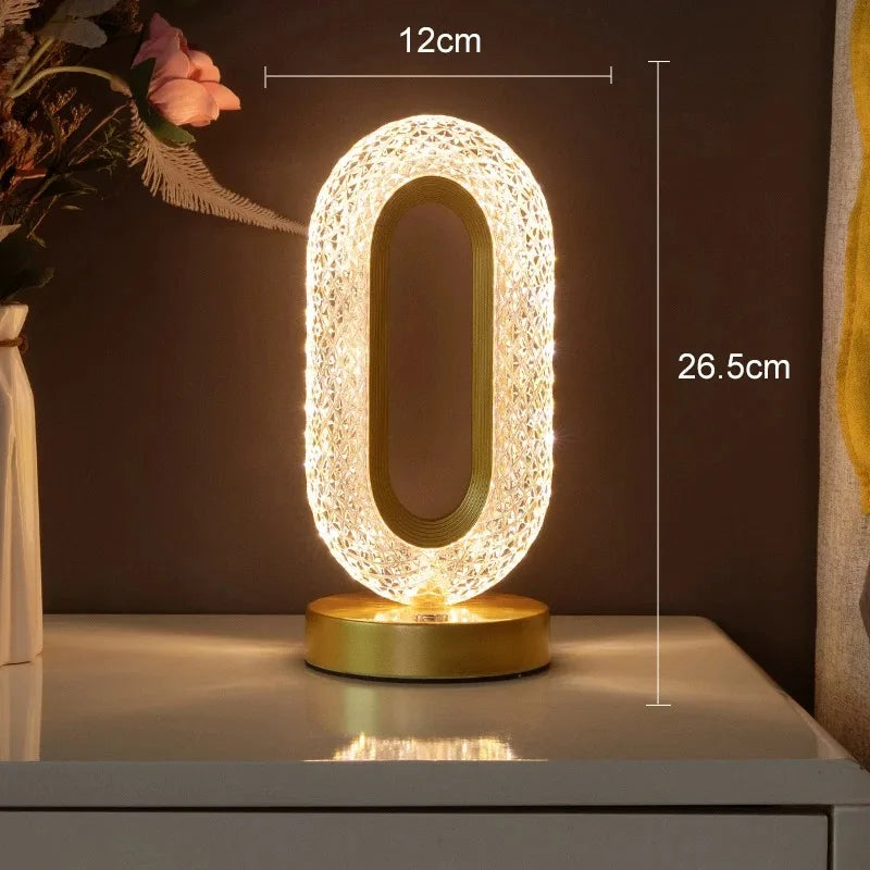3D Crystal LED Night Light with Touch Dimming