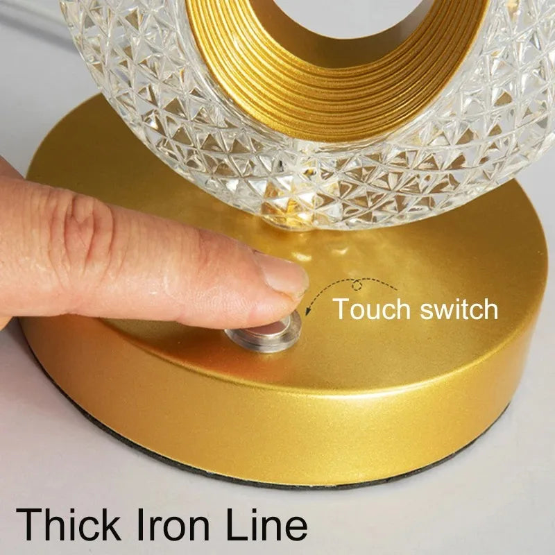 3D Crystal LED Night Light with Touch Dimming