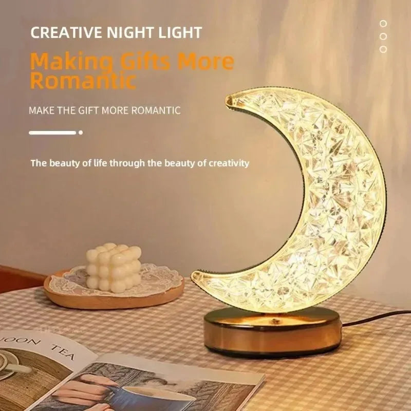 3D Crystal LED Night Light with Touch Dimming