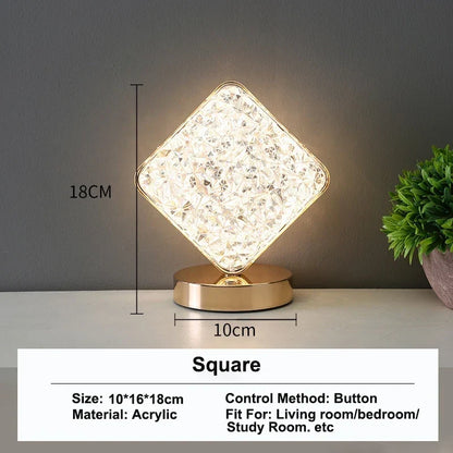 3D Crystal LED Night Light with Touch Dimming