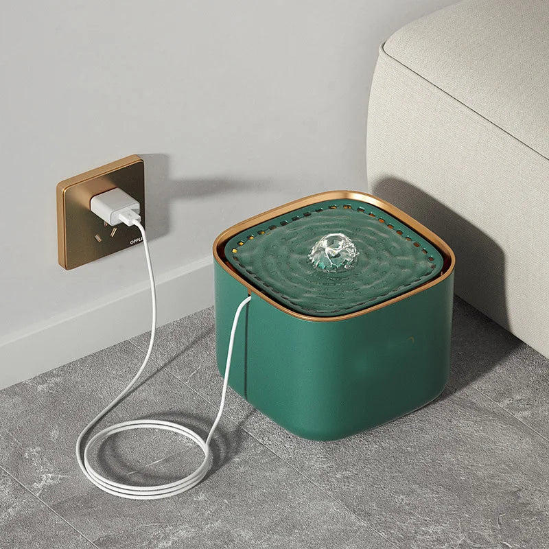 3L Pet Water Fountain with Quiet Pump and Filtered Water Flow