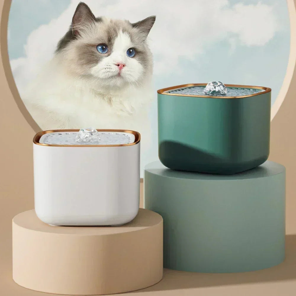 3L Pet Water Fountain with Quiet Pump and Filtered Water Flow