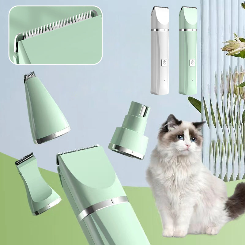 4-in-1 Pet Grooming Clipper with Quiet Motor and Nail Grinder
