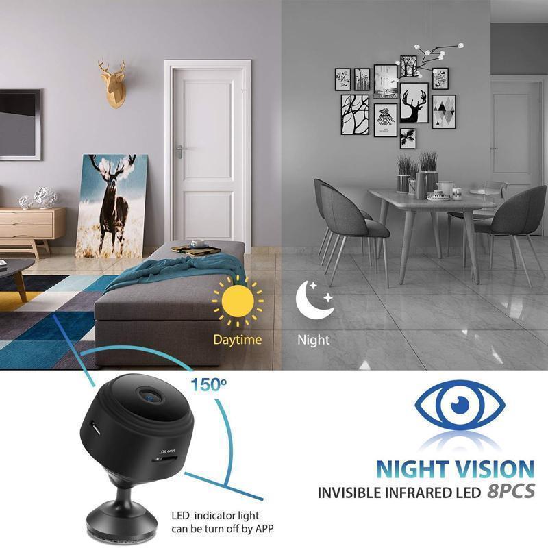 480p Magnetic WiFi Mini Camera with Night Vision and 360° Mount