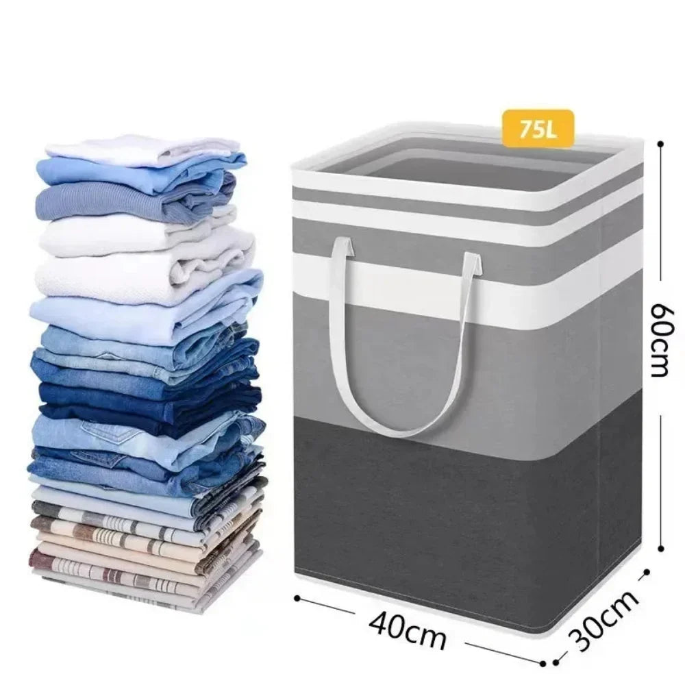 75L Waterproof Foldable Laundry Hamper with Handles