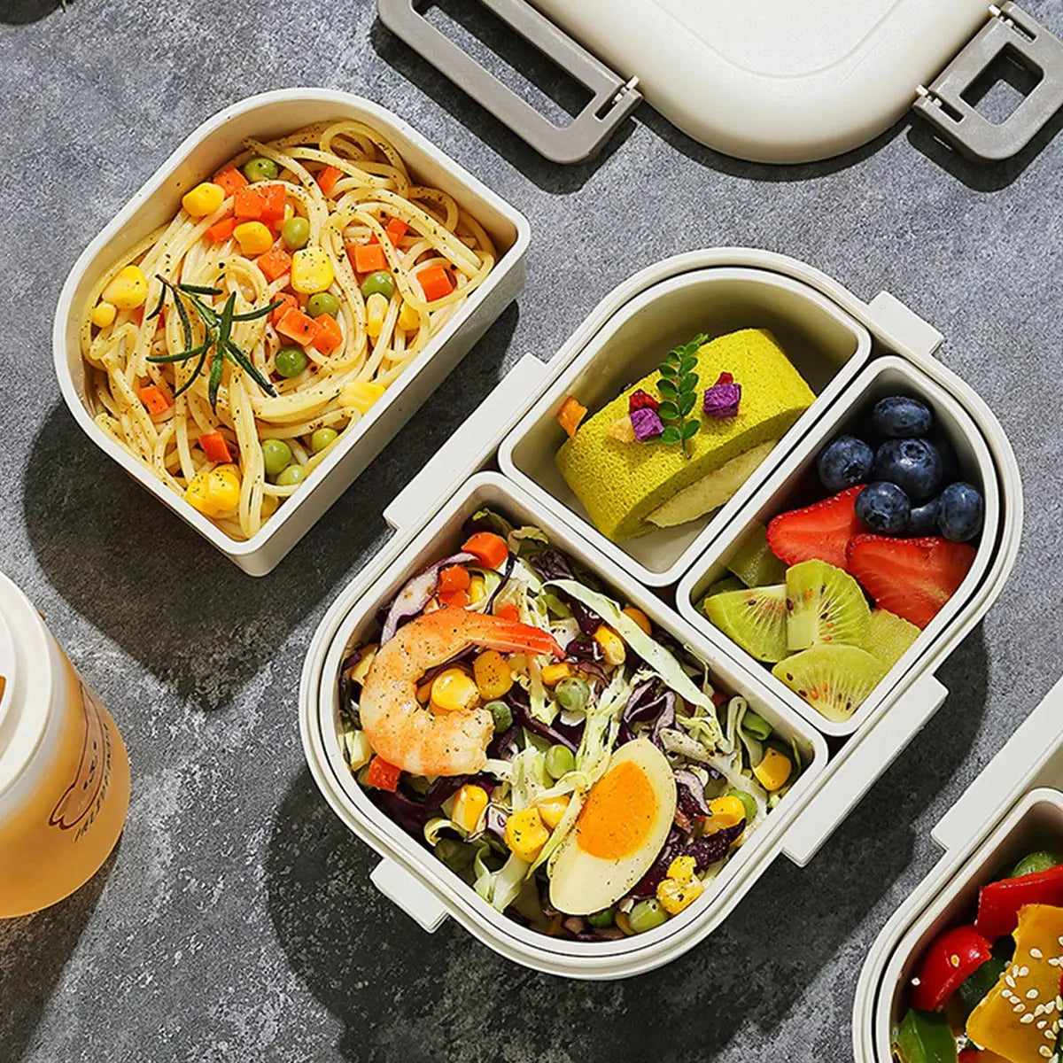 800 ml Bento Lunch Box with 3 Removable Compartments