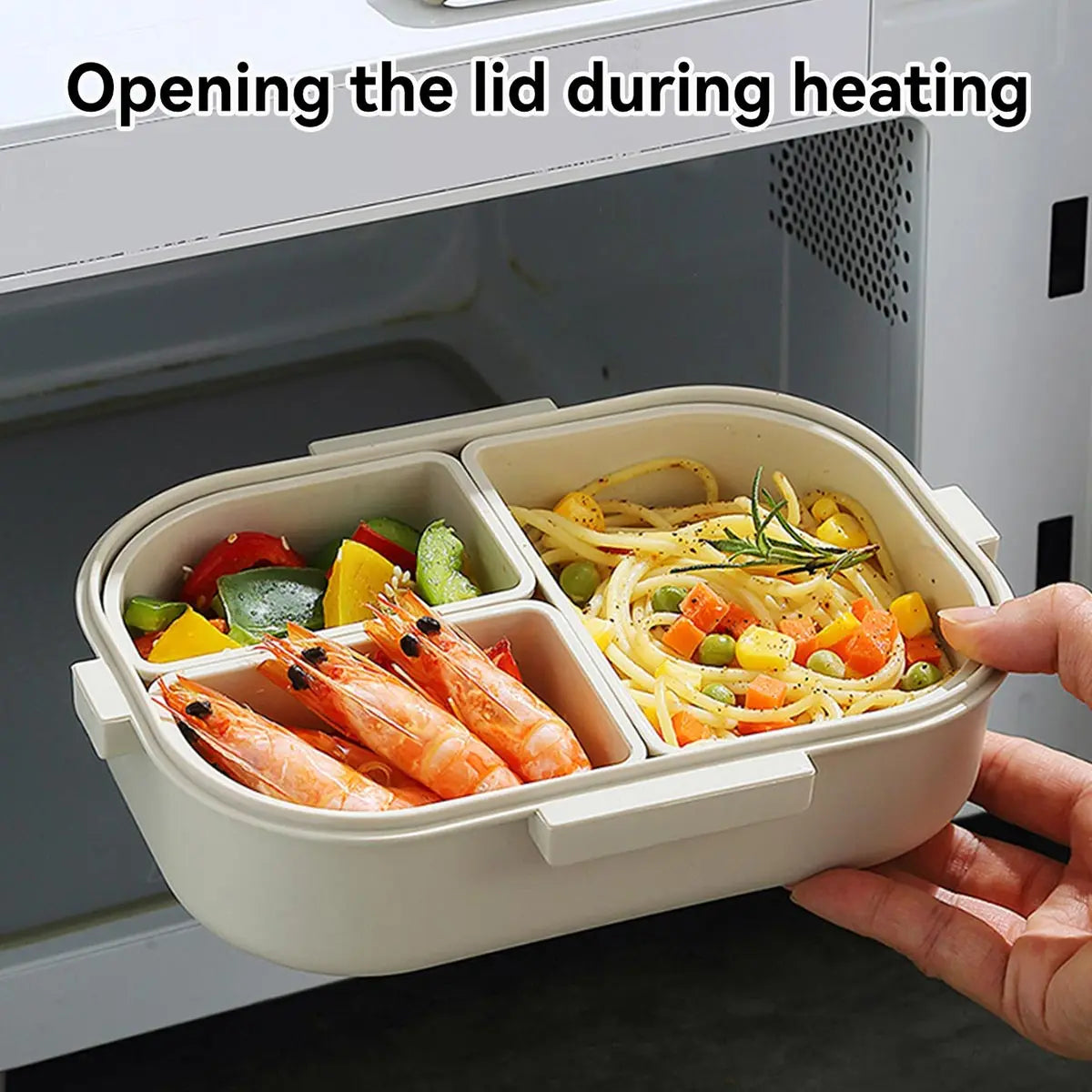 800 ml Bento Lunch Box with 3 Removable Compartments