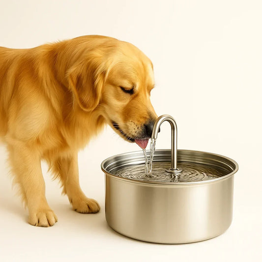 8L Stainless Steel Automatic Pet Water Fountain with Quiet Pump