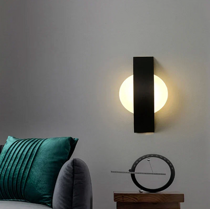 Acrylic Globe LED Wall Light with Iron Frame