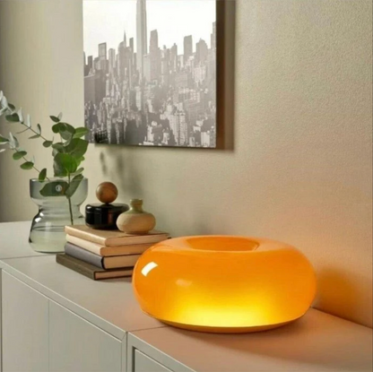 Lampada da tavolo e da parete LED circolare in vetro e metallo