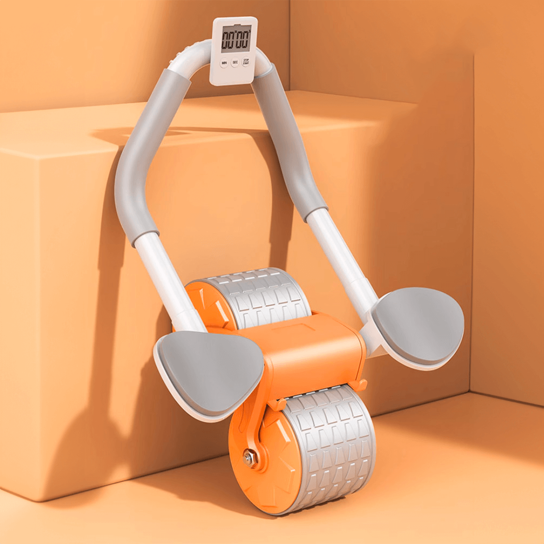 Abdominal Exercise Trainer with Padded Supports, Magnetic Timer and Locking System