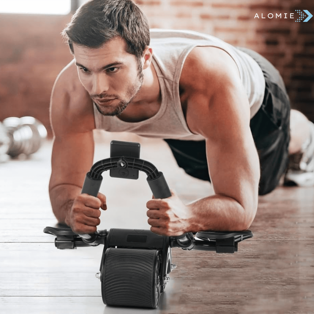 Abdominal Exercise Trainer with Padded Supports, Magnetic Timer and Locking System