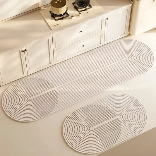 Absorbent Striped Kitchen Floor Runner with Non Slip Backing